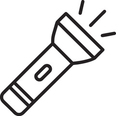 Flashlight Line Icon vector illustration on white background