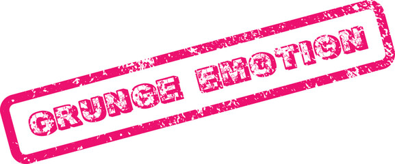 Stylish pink grunge emotion text stamp with floral pattern details and texture