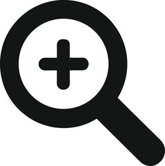 Zoom In Magnifying Glass Icon on white background