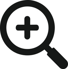 Zoom In Magnifying Glass Icon on white background