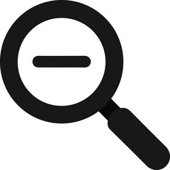 Zoom Out Icon  Magnifying Glass with Minus Sign on white background
