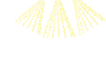 PNG abstract yellow hanging string lights festive and christmas bulbs on transparent background 