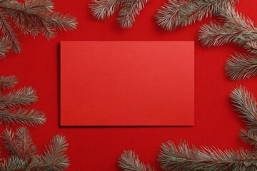 christmas card with fir branches