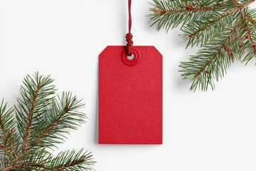 christmas tree with blank tag