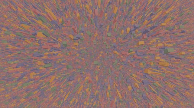 Abstract Burst of Colorful Particles Expanding from Center.