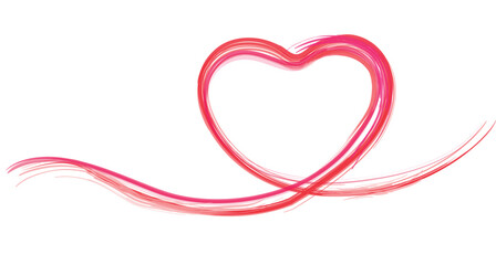 Fototapeta premium Abstract Continuous Line Art in Red and Pink, Symbolizing Love, Romance, Health, Valentine's Day, and Artistic Expression