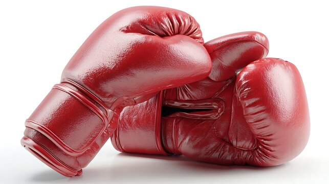 red boxing gloves isolated on white background