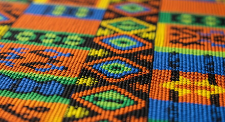 Colorful african textile with geometric patterns