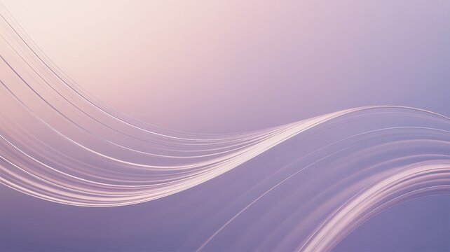 Abstract flowing light waves in soft purple and pink gradient background.