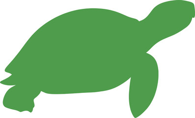 Vibrant green turtle silhouette for eco awareness campaigns and branding