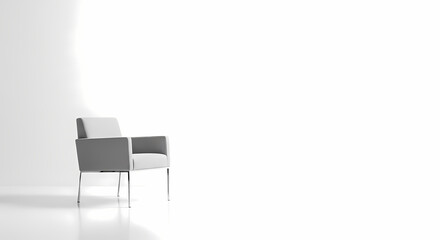 Fototapeta premium Sleek modern armchair with minimalist design, perfect for contemporary office spaces or stylish home interiors, a symbol of sophisticated relaxation