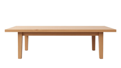 Fototapeta premium A simple wooden table set against a clean white background