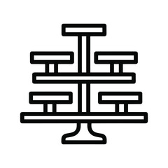 Black outline icon of a multitiered serving stand for dessert or food