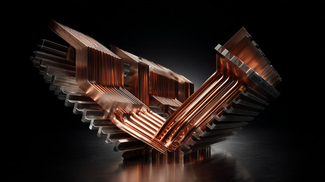 High-Performance Computer Cooling System with Aluminum Fins and Copper Heat Pipe Technology