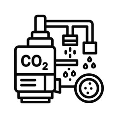 Fototapeta premium Line art illustration of carbon capture and storage technology, isolated on