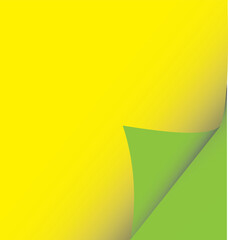 Yellow to Green Paper with Page Curl Effect