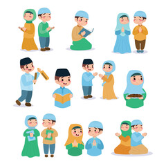 Muslim Kids Character Illustration Collection