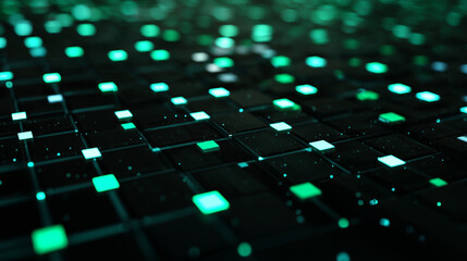 Digital Blockchain Grid - Futuristic Technology Network Visualization Abstract Background