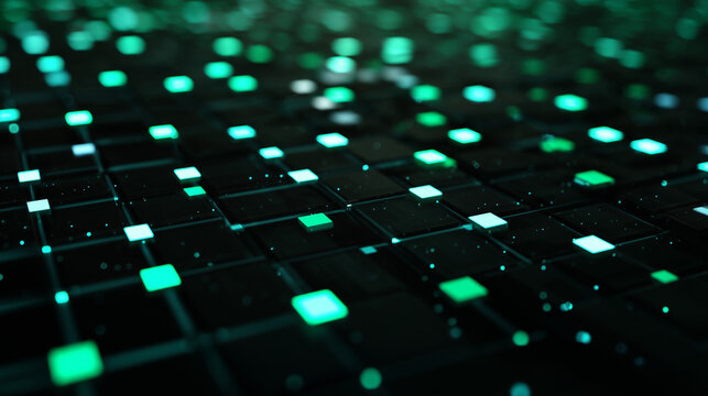 Digital Blockchain Grid - Futuristic Technology Network Visualization Abstract Background