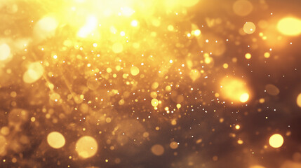 Obraz premium Golden sparkling lights background for festive celebrations and magical moments with glowing bokeh effect