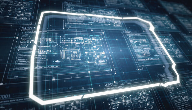 Digital Circuit Board: A detailed illustration showcasing the intricate pathways and components of a digital circuit board, representing the modern era of technology.
