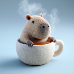 Cozy Capybara Tea Time
