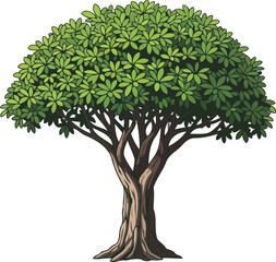 Obraz premium evergreen essence a playful illustration of natures timeless growth and vitality, isolated on transparent background