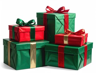 Obraz premium Stack of festive, colorful gift boxes