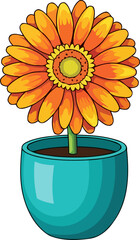 sunny blooms joyful hue a pop of orange brightness for modern spaces, isolated on transparent background