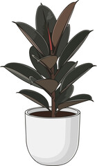 velvet leaf drama infusing spaces with sophisticated natural presence, isolated on transparent background