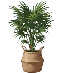 woven serenity bringing vibrant indoor nature to modern ecospaces, isolated on transparent background