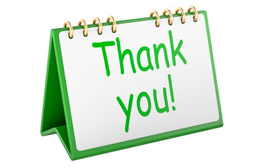 Thank You, desktop calendar. 3D rendering