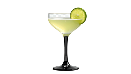 Lime coupe A pale drink garnished with a lime slice