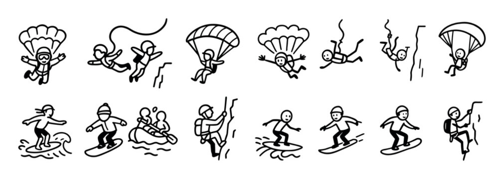 Extreme Sports Doodle Grid