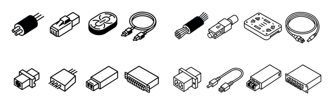 Fiber Optic Equipment Icons