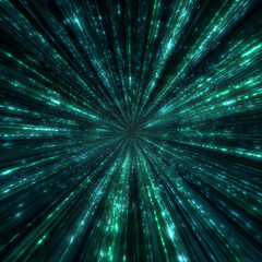 Obraz premium Futuristic Digital Encryption Tunnel - Abstract Cybersecurity Network Visualization