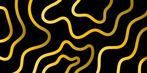 Abstract gold lines on black background for a modern design element