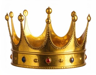Gold ornate crown w/ jewels on white