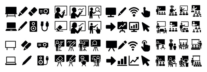 Naklejka premium Education and technology icons set