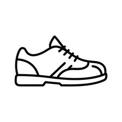 Outline icon of a casual laceup shoe or sneaker, representing footwear and active lifestyle