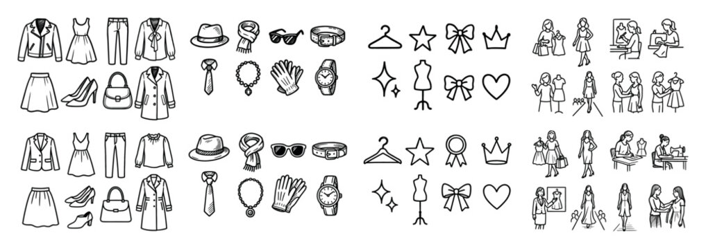 Fashion icons and outfit elements