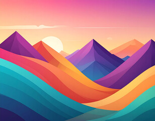  Geometric Gradient Color Background
