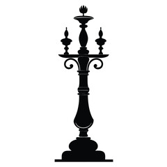 Fototapeta premium european candlestick black and white silhouette