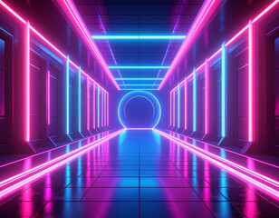 Neon Light Futuristic Background