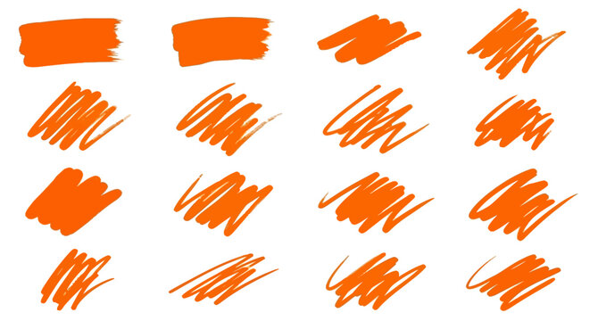 Vibrant orange brush strokes for creative projects bring energy and dynamism to your designs effortlessly