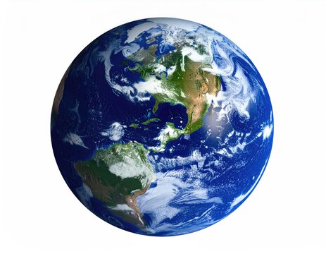 Earth view North/South America, clouds, ocean, land