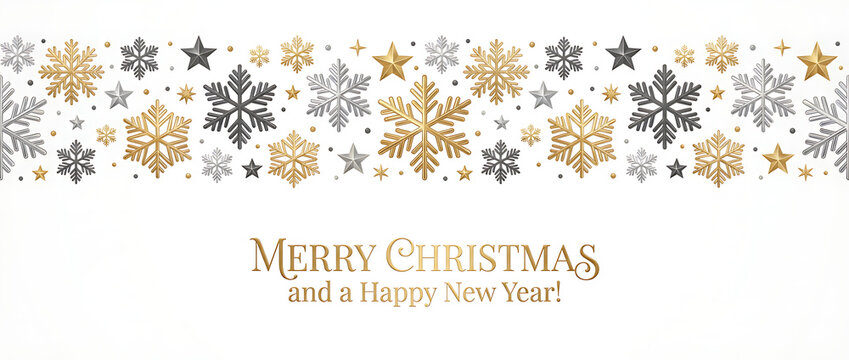 christmas card with snowflake border vector illustration - Powered by Adobe