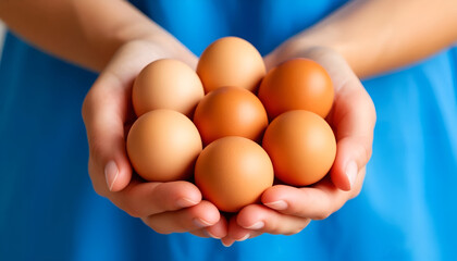 eggs in hands food isolated