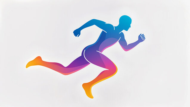 Vibrant runner embodying speed and motion