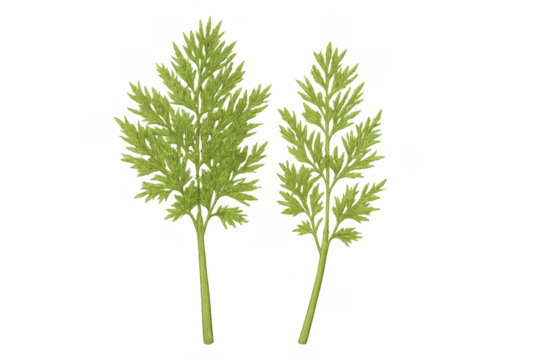 Fresh carrot greens and foliage representing organic farming, healthy eating, and natural ingredients on transparent background - Powered by Adobe